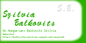 szilvia balkovits business card